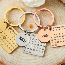 Custom Calendar Keychain For Men, Engraved Calendar Keychain, Special Date Calendar Keychain, Personalized Keychain For Couple, Anniversary Gift For Husband, Father's Day Gifts