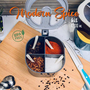 Modern Spice Kit – 1000 Ml – 4 Grid Spice Jar (random Color)..