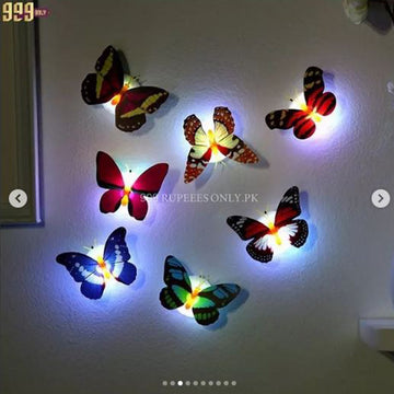 3d Led Butterfly Night Light Colorful Wall Paste Home Decor For Baby Room..