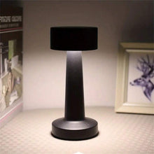 1pc Metal Black Dumbbell-Shaped Luxury Led Table Lamp, Rechargeable, Touch Control