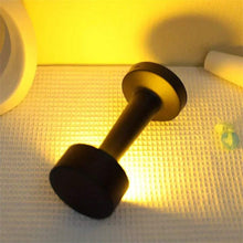 1pc Metal Black Dumbbell-Shaped Luxury Led Table Lamp, Rechargeable, Touch Control