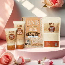 BNB - Body N Body - Rice Brightening Glow Kit Rice Face Wash Rice Face Mask Rice Scrub Set of 3 Pcs