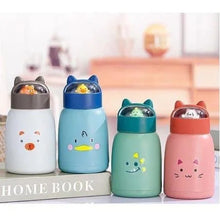 Cute Cat Shape Insulated Glass Water Bottle with plastic cover, leak proof hand carry best for kids.