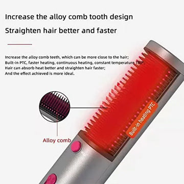 Hair Dryer Brush 3 In 1 Hair Blow Dryer Straightener Volumizer Negative Ion Styler Comb Kit