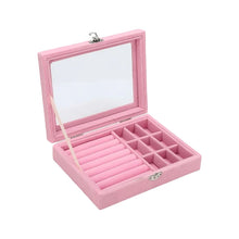 Classic Velvet Jewelry Box Rectangular Tabletop Storage with Locking Buckle Closure