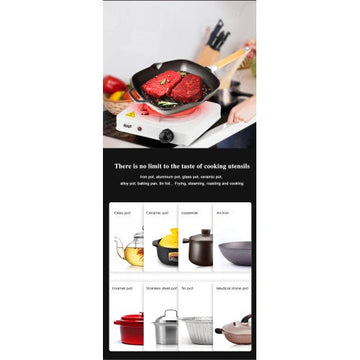 Electric Stove For Cooking, Hot Plate Heat Up In Just 2 Mins, Easy To Clean, (random Color )..