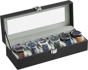 PU Leather Watch Storage Box (6 Slots)