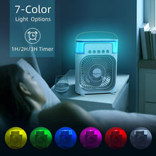 4-In-1 Multi-Functional Portable Air Humidifier Cooling USB Fan With 7-Color Night Light...