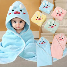 Kids Cute & Soft  Hooded Bathrobe with Cute 3D Animal Design, Button-Up Collar, and Thick Polyester - Machine Washable, Perfect for Fall/Winter