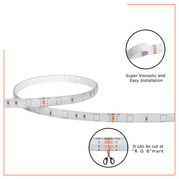 5M RGB Waterproof LED Strip Light12V Current With Remote Controller