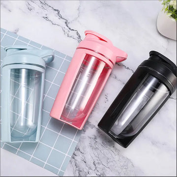 500ml Sport Shaker Bottle with Lid Flip Cover Precise Scale Leak-proof Protein Shakes Water Bottle Outdoor Activities Mixing Cup Small