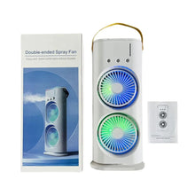 Rechargeable Double Rotating Cool Spray Fan Air Conditioning Fan, Mini Evaporative Air Cooler, Double Mouth Air Conditioning Fan with Mist Spray | Air Cooling Fan for Desk, Nightstand, or Coffee Table