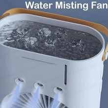 Rechargeable Double Rotating Cool Spray Fan Air Conditioning Fan, Mini Evaporative Air Cooler, Double Mouth Air Conditioning Fan with Mist Spray | Air Cooling Fan for Desk, Nightstand, or Coffee Table