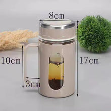 500ml Glass Water Bottle & Office Cup with lid