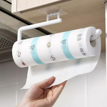 Kitchen Paper Towel Hanger Holder Under Cabinet Roll Rack Space Save Organizer ( Random Color )..