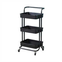 Metal Frame Anti Rust 3-Tier Trolley Cart with Wheels