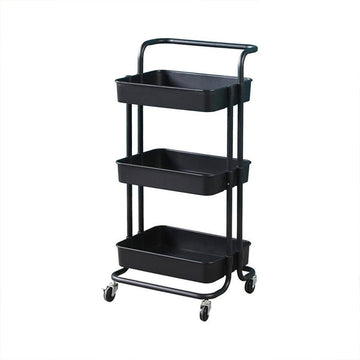Metal Frame Anti Rust 3-Tier Trolley Cart with Wheels
