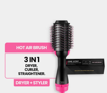 One Step Hot Air Brush (dryer + Styler) 3 In 1 Hot Air Brush Dryer..
