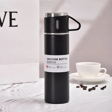 500ml Stainless Steel Vacuum Flask Set 3 Lids.