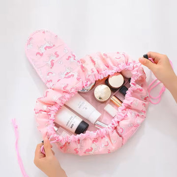 Women Drawstring Cosmetic Bag Storage Makeup Bag Organizer Female Makeup Pouch Portable Travel Toiletry Necessaries Beauty Case