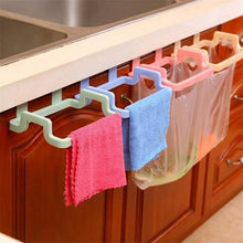 Pack of 3 - Attachable Trash Bin Bag Holder/ Kitchen Cabinet Garbage Bag Hanging Holder/ Plastic Bracket Home Towel Hanger..