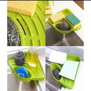 Multi-purpose Triangular Sink Drain Rack Soap Rag Dishcloth Holder Kitchen Bathroom Sink Corner Storage Basket Sponge Holder(random Color)..