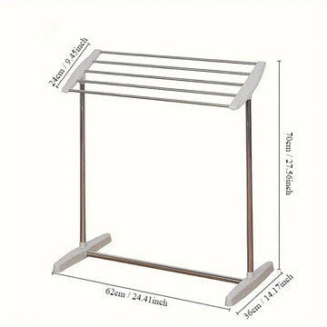 Stainless Steel Mobile Towel Stand& Hanger Pool Towel Rack - Freestanding, French Country Style for Beach, Swimming Pool, Gym & Spa Storage,