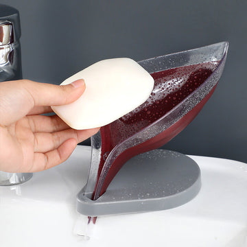 Leaf-Shaped Non-Slip Bathroom Soap Holders Creative Kitchen Soap Rack