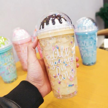 Ice Cream Shape Plastic Water Bottle (Random Colours)
