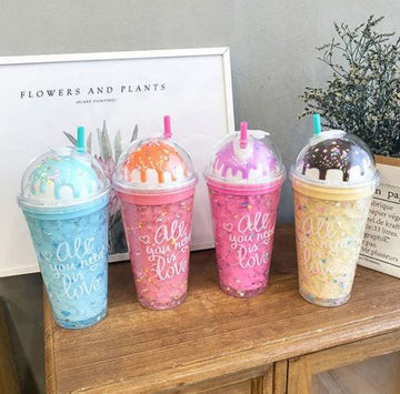 Ice Cream Shape Plastic Water Bottle (Random Colours)
