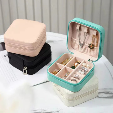 Mini Leather Square Jewellery Box