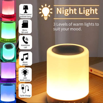 Portable Touch Lamp Bluetooth Speaker | Smart Touch Night Light Desk Lamp Color Changing