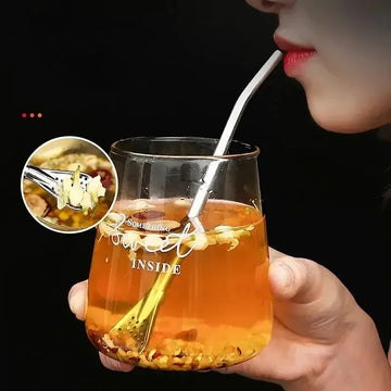 Steel Filter Spoon Straw