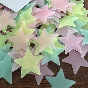 100 Pcs Colorful Glow in the Dark Stars 999Only