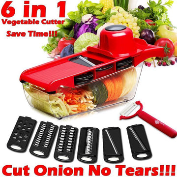 6 In 1 Vegetable Cutter with Steel Blade Slicer Potato Peeler Carrot Cheese Grater Vegetable 999Only