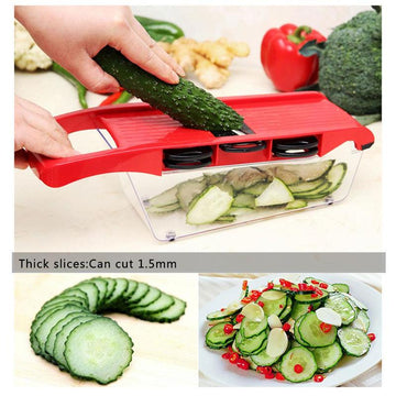 6 In 1 Vegetable Cutter with Steel Blade Slicer Potato Peeler Carrot Cheese Grater Vegetable 999Only