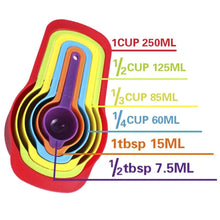 Hot Sale 6 Pcs/Set Kitchen Measuring Spoon Rainbow Color Stackable Combination Measuring Cup Kitchen Accessories Baking Tools 999Only