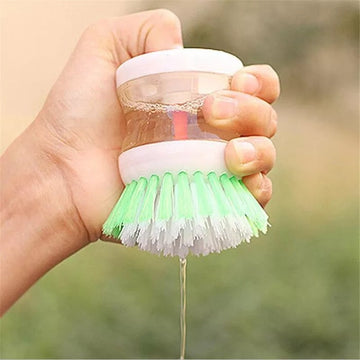 (Pack of 2 ) Self Dispensing Cleaning Brush Dish Brush Liquid Soap Plastic Dish Cleaning Brush Home Cleaning Laundry Products Kitchenware(random Color)..