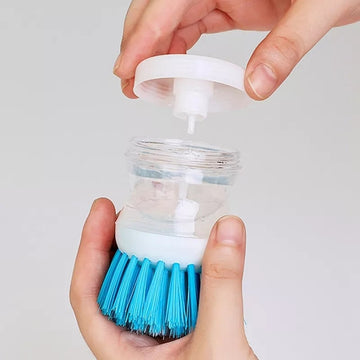 (Pack of 2 ) Self Dispensing Cleaning Brush Dish Brush Liquid Soap Plastic Dish Cleaning Brush Home Cleaning Laundry Products Kitchenware(random Color)..