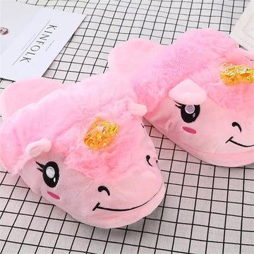 Women Plush Unicorn fur Slippers - Winter Indoor Slipper Plush Home Shoes 999Only